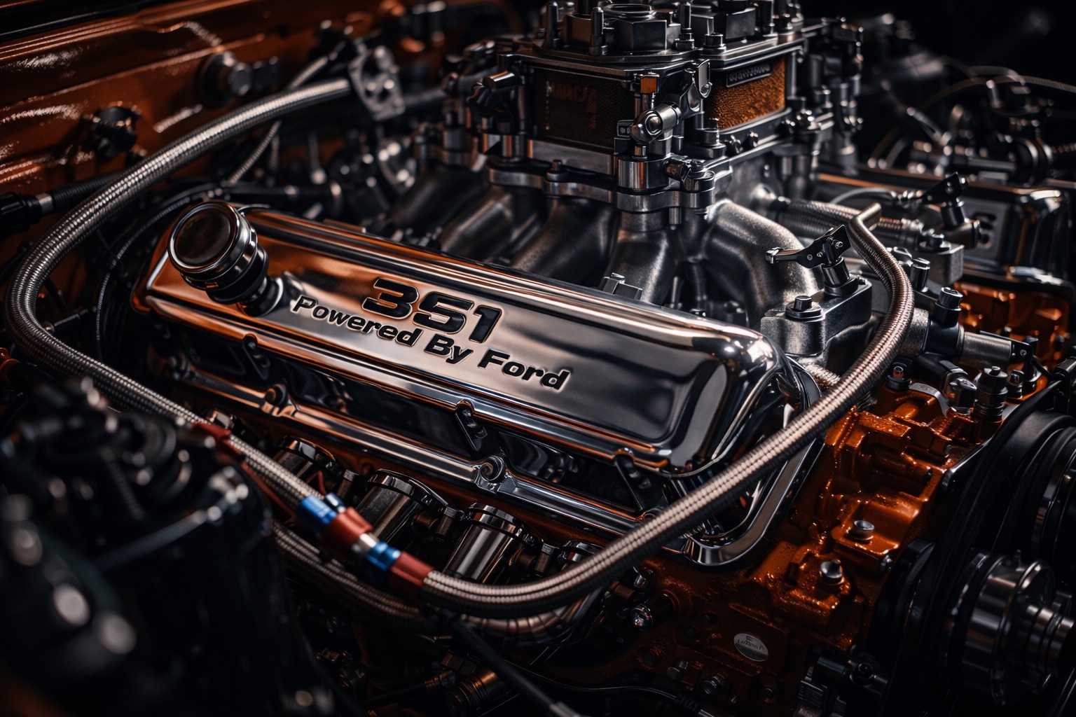 351 Windsor V8 engine detail
